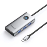 Stacja dokująca USB-C 6w1 / output: 3x USB-A 3.0 + 1x USB-C 2.0 + 1x HDMI - szara