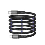 Maxlife kabel magnetyczny MXUC-11 USB-C - USB-C 1,0 m 100W czarny nylonowy