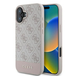Guess GUHCP16MG4GLPI iPhone 16 Plus różowy/pink HC 4G PU Bottom Stripe