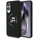 Karl Lagerfeld Silicone Double Heads And Circle MagSafe - Etui Samsung Galaxy S25 Edge (czarny)