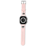 Oryginalny Pasek KARL LAGERFELD strap 3D Rubber Karl&Choupette Heads KLAWMSLKCNP do Apple Watch 38/40/41mm różowy