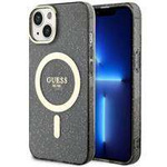 Guess GUHMP14SHCMCGK iPhone 14 6.1" czarny/black hardcase Glitter Gold MagSafe