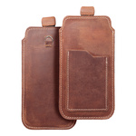 Skórzana uniwersalna wsuwka z pull-up - ROYAL Crazy Horse / brązowy - Rozmiar L - IPHONE 6 / 7 / 8