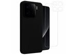 Etui do Xiaomi 15 czarne + Szkło na ekran + Szkło na aparat