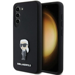 Oryginalne Etui KARL LAGERFELD hardcase Silicone Ikonik Metal Pin KLHCS24SSMHKNPK do Samsung Galaxy S24 czarny