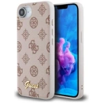 Etui Guess Peony Script Logo MagSafe na  iPhone 16e - brązowe
