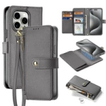 Etui skórzane Dux Ducis Lawa na iPhone 15 Pro Max - szare