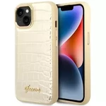 Oryginalne Etui IPHONE 14 PLUS Guess Croco Collection złote
