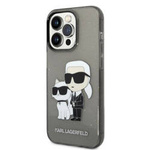 Karl Lagerfeld IML Glitter NFT Karl & Choupette - Etui iPhone 14 Pro (czarny)