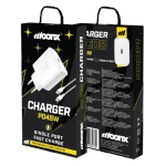 MOONX ładowarka sieciowa MC08 PD 45W 1xUSB-C + kabel USB-C - USB-C Biały