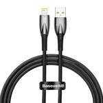 BASEUS kabel USB A do Apple Lightning 8-pin 2,4A Glimmer Series CADH000201 1m czarny
