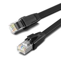 UGREEN NW134 Płaski kabel sieciowy z metalowymi wtyczkami, Ethernet RJ45, Cat.8, U/FTP, 0.5m (czarny)