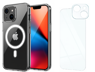 Etui do iPhone 15+ (Plus) MagSafe + Szkło na ekran + Szkło na aparat