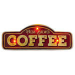 Znak Metalowy RETRO LED Fresh Brewed Coffee Forever Light