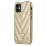Guess V Quilted - Etui iPhone 12 mini (złoty)