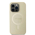 Oryginalne Etui APPLE IPHONE 15 Guess Hardcase Saffiano MagSafe (GUHMP15SPSAHMCB) złote