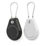 Etui na Apple AirTag wodoodporne, ze stalową linką - czarne + białe (2 sztuki)