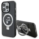 Etui Karl Lagerfeld Ring Stand Karl&Choupettte MagSafe do iPhone 15 Pro - czarne