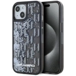 Etui Karl Lagerfeld Liquide Glitter Monogram Gradient na iPhone 15 - czarne