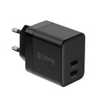 Crong Ultra Compact GaN - Ładowarka sieciowa 35W PD 3.0 2x USB-C (czarny)