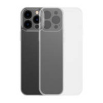 Baseus Frosted Glass Case etui pokrowiec do iPhone 13 Pro Max sztywna obudowa z żelową ramką przezroczysty (ARWS000802)