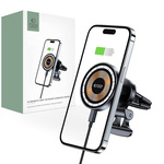 Uchwyt Samochodowy z Ładowaniem Indukcyjnym 15W MagSafe do Kratki Nawiewu Tech-Protect MM15W-V5 czarny