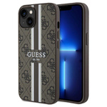 Guess nakładka do iPhone 15 6,1&quot; GUHMP15SP4RPSW HC MAGSAFE 4G PRINTED STRIPES brązowa