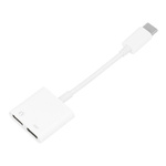 Adapter HF/audio + ładowanie Typ C do Typ C biały BOX [DAC]