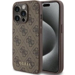 Etui Guess 4G Metal Gold Logo do iPhone 15 Pro - brązowe