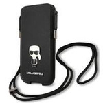 Karl Lagerfeld Torebka KLHCP12MOPHKMK 6,1" czarny/black hardcase Saffiano Ikonik Karl`s