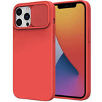 Etui IPHONE 14 Silikonowe z Osłoną na Aparat Nexeri Silicone Lens burgundowe