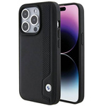 Oryginalne Etui APPLE IPHONE 15 PRO MAX BMW Hardcase Leather Blue Dots (BMHCP15X22RBDK) czarne