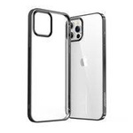 Joyroom New Beautiful Series ultra cienkie przezroczyste etui z metaliczną ramką do iPhone Pro Max 12 czarny (JR-BP796)