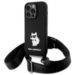 Etui Karl Lagerfeld Crossbody Silicone Choupette do iPhone 15 Pro Max - czarne