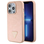 Guess nakładka do iPhone 15 Pro 6,1" GUHCP15LPCRTHCP różowe HC PU Croco Triangle Logo