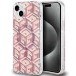 Oryginalne Etui GUESS Hardcase GUHMP15MHGCUSTGP do iPhone 15 Plus (Kompatybilny z Magsafe / IML GCUBE / różowy)