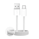 Kabel Puro Fabrik 2.0 10W USB-A - USB-C w oplocie 1,5 m - biały