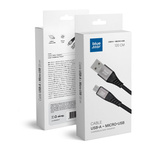 Kabel Blue Star z oplotem ze złączem micro USB 2A