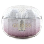 Słuchawki Bluetooth Guess Glitter Gradient TWS + stacja dokująca - różowe