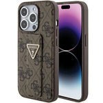 Guess nakładka do iPhone15 Pro 6,1&quot; GUHCP15LPGS4TDW brązowa HC GRIPSTAND PU 4G TRIANGLE STRASS