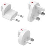 Adapter podróżny 4smarts Worldplug do    GaN Flex, Hybrid Charger 6in1, FlatPlug Slim (UK, EU, AU) 3 szt biały