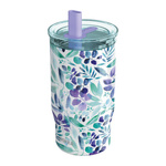 Quokka Mist - Kubek termiczny ze stali nierdzewnej 720 ml ze słomką (Violet Blooms)