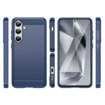 Etui silikonowe Carbon Case do Samsung Galaxy S24 FE - niebieskie