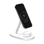Ładowarka 2w1 Puro Wireless Charging Station bezprzewodowa na telefon i słuchawki - biała