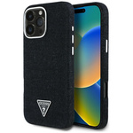 Oryginalne Etui IPHONE 16 PRO MAX Guess Denim Triangle Logo MagSafe czarne