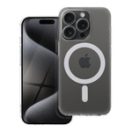 Futerał FROST MAG COVER z ochroną aparatu kompatybilny z MagSafe do IPHONE 15 Pro transparentny