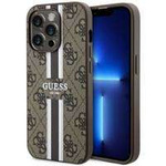 Guess GUHMP14LP4RPSW iPhone 14 Pro 6.1" brązowy/brown hardcase 4G Printed Stripes MagSafe