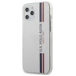 US Polo Assn Shiny Tricolor Stripes - Etui iPhone 12 Pro Max (biały)