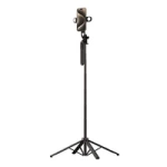Wozinsky Selfie stick WH181D-Y1S teleskopowy statyw 1.75m ze stopu aluminium z podwójną lampą i uchwytem na telefon - czarny