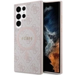 Etui Guess 4G Collection Leather Metal Logo MagSafe na Samsung Galaxy S24 Ultra - różowe